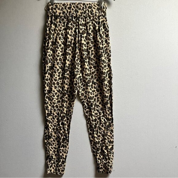 Zara Leopard pull on trouser joggers Sz M - Picture 5 of 11